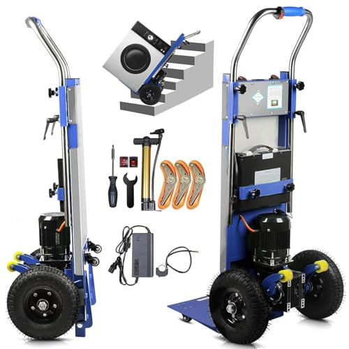 XZLZMYP Carretilla Electrica Sube Escaleras, Carretilla Eléctrica para Subir Escaleras con Carga De 400 Kg De 1200 W Eléctrica Portátil Mover Muebles Equipos Pesados Materiales