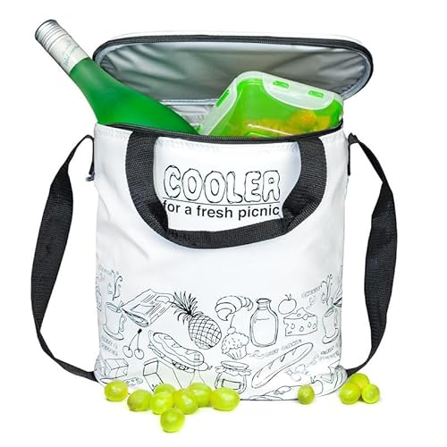 Cooler Kühltasche Weiß Tasche Kühlbox Thermo Picknicktasche Campingtasche Isolie