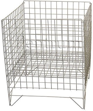 Pentrum Large White Square Dump Wire Metal Bin Storage Basket Shop Market Display