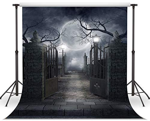 LYWYGG 10X10FT Halloween Kulissen Vinyl Foto Hintergrund Fotografie Hintergrund Mond Nacht Hintergrund Studio Prop CP-52-1010