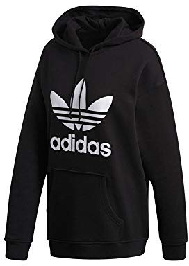 Adidas Adicolor Trefoil H, Felpa con Cappuccio Donna, Nero (Black/White), 42