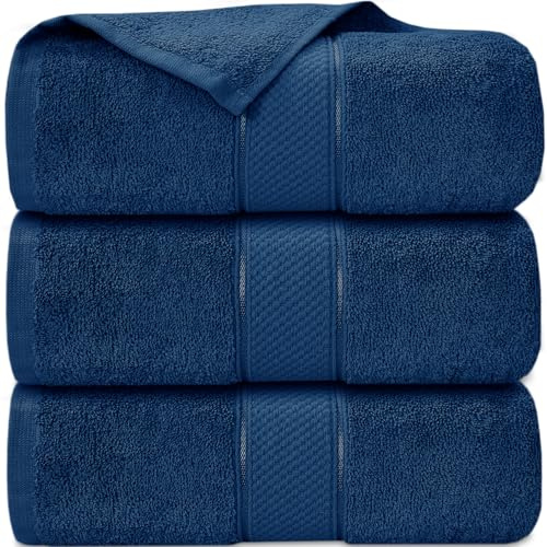 Casabella Pack of 3 Super Jumbo Extra Large Bath Sheet Towels100% Cotton 90cm x 180cm_Royal bath towels for bathroom beach
