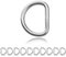 D - Ring aus Stahl, 10er Set, Materialstärke 5 mm, DIY Hunde-Halsband, nichtrostend, Ideal mit Paracord 550, Farbe Silber