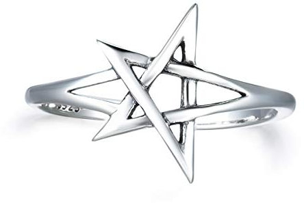 Shuxin Silber Damen Ring, 925 Sterling Silber Vintage Retro Daumen Ring, Verstellbar Hochzeitsringe Eheringe Verlobungsring Trauringe, Unisex Veränderbar Groß Stern Knöchel Zehenringe Öffnen Ring