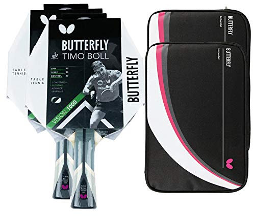 Butterfly® Timo Boll Vision 1000 Tischtennisschläger | Tischtennis Racket Bat TT Profi Wettkampfschläger für technisch fortgeschrittene Spieler | ITTF zertifizierter Pan Asia Belag | Griffform konkav