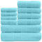 GC GAVENO CAVAILIA Juego de 10 Toallas absorbentes Toronto de Lujo de 450 gsm, Juego de Toallas supersuaves y acogedoras, algodón Egipcio, Color Aguamarina, Paquete de 10 Unidades, 553021