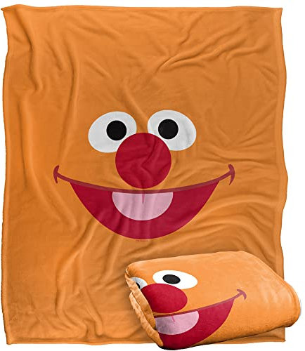 Sesame Street Ernie Face Kuscheldecke, seidig, superweich, 152 x 127 cm