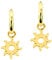 ARTIQO Creolen aus Edelstahl Ohrringe (Gold, Silber) Creolen mit Anhänger (1,5cm Durchmesser) Statement Ohrringe mit Mond Anhänger - wasserfest und hautfreundlich - Modell Lua (Sonne-Gold)