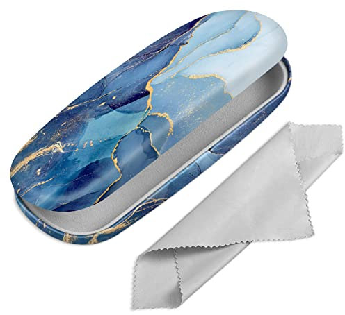 FINTIE Hard Shell Glasses Case for Women Men - Fashion Reading Eyeglasses Case Protective Spectacle Cases with Cleaning Cloth