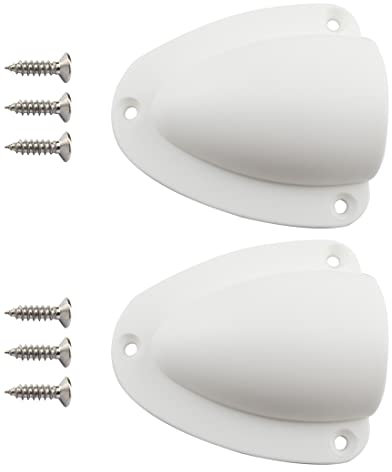 Aifeier ET Nylon Marine Clam Shell Vent Wire Cable Hose Vent Cover Boat Transducer Wiring Cover Clamshell Vent with Mounting Screws for Boat Yacht, White, 2.48 x 2.28 inch, 2 Pack