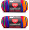 Red Heart Super Saver Jumbo-Favorite-Streifengarn, 2 Packungen mit 283 g – Acryl – 4 Medium (Kammgarn) – 480 Meter – Stricken/Häkeln