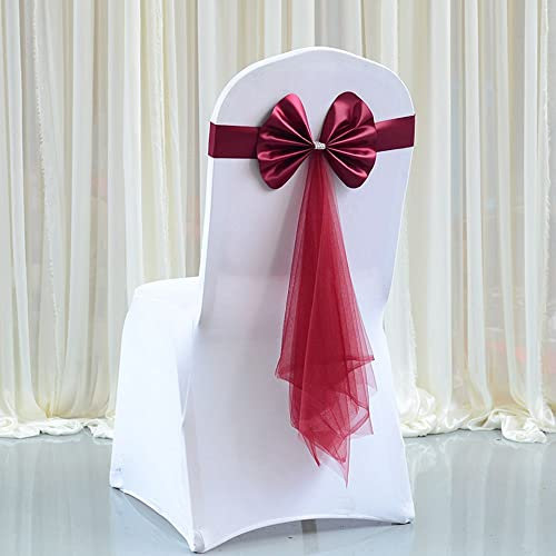 LUMoony 10Pcs Bunte Satin Schärpe Hochzeit Stuhl Bogen Stuhlschärpen Stuhl Schärpen Stretch Schleife Stuhlschleifen Satin Stuhlschleifen Schleifen Stuhlhussen Organza-Stuhlschärpen
