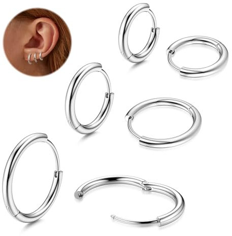 Morfetto F136 Titan Creolen 14 Karat Vergoldete Kleine Creolen Mini Huggie Ohrringe für Frauen Hypoallergene Titan Ohrringe