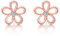 ZHOU LIU FU 925 Silber Ohrringe Rosegold Cubic Zirkonia Ohrstecker Blumen Design Lochmuster Ohrschmuck Geschenk für Damen Mutter Geburtstag Jahrestag Geschenk J099303