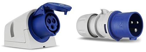 REV CEE 16A Wandsteckdose für Heim und Handwerk, CEE Steckdose Wand 230V mit REV Caravan, CEE Stecker 3-polig (1PH+N+PE)