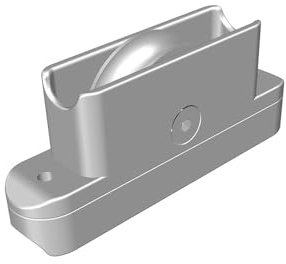 Galet en Inox gorge U sur chape Zamak encastrée anti-pincement. - Matière : Inox, Noir Ral 9005