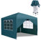 TRMLBE Pavillon 3x3 Wasserdicht Stabil Winterfest Partyzelt Faltbar mit 4 Seitenteilen und Fenstern Faltpavillon Gartenpavillon für Garten Party Familientreffen - Grün