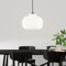 Lightbox dimmbare Hängelampe mit weißem Glas-Schirm | max. 1,29 m Höhe, Ø 30 cm | höhenverstellbare Pendelleuchte mit kürzbarem Kabel | E27 Fassung | Esszimmer | aus Glas/Metall
