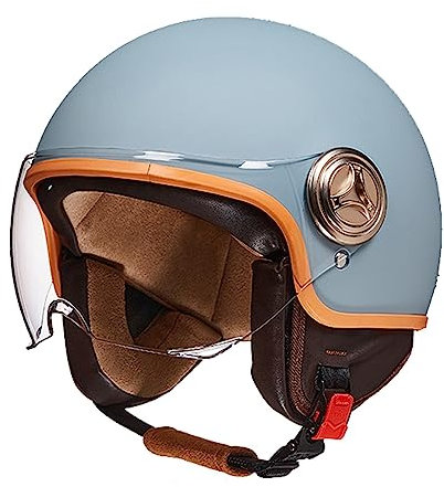 BGGNG Casque Moto Demi-Jet Homme ECE Homologué Casque Semi-Ouvert Casque Jet Urbain Casque Moto Et Scooter Compact Femme Adulte avec Anti Scratch Visiere G,54-61CM