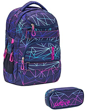 Wave Infinity Rucksack Set 2-teilig Stripes Purple [14]