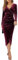 CheChury Evening Dresses for Women UK Maxi Dresses Velvet Ruched V-Neck Dress Bodycon Split Wrap Dress Elegant Wedding Cocktail Party Fall Winter,Red,L