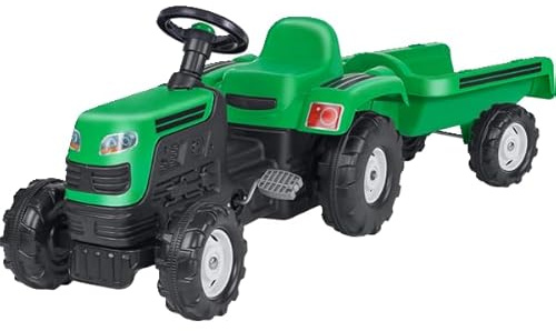 Dolu 42216- Trattore a Pedali per bambini con Rimorchio Verde 144 x 52 x 45 cm