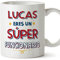 MUGFFINS Tazas Personalizadas para FUNCIONARIO hombre - En Español - Eres Súper - 11 oz / 330 ml - Regalo Personalizable original y divertido