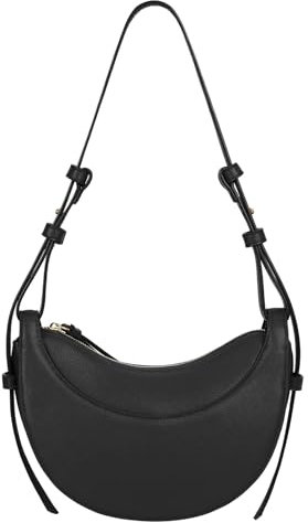 Juoxeepy Satteltasche für Damen, Umhängetasche, Halbmond-Geldbörse, trendige Umhängetasche, Hobo-Handtasche, Schwarz