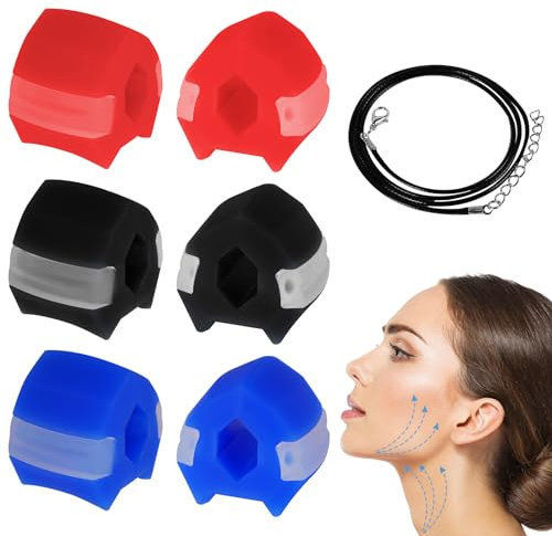 Flintronic Jawline Trainer, Silikon Kiefertrainer, Kiefermuskeltrainer, Kiefer Exerciser für Männer und Frauen, Jaw Exerciser mit 3 Wiederstandsstufen, Gesichtsmuskeltrainer für Toning Gesicht Formung