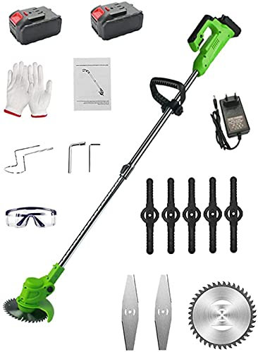 Suuim Tondeuse à Gazon sans Fil Tondeuse à Gazon électrique Portable Tondeuse à Gazon à Main Pelouse électrique à Piles Hauteur de poignée réglable pour Cour et Jardin