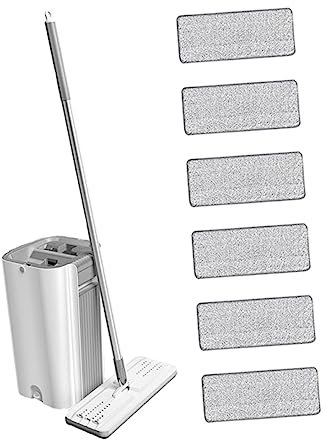 Zerodeko 1juego De Limpieza Cubo De Fregona Reutilizable para Sin Necesidad De Lavado Mano para Cubo De Almacenamiento y Paños Reemplazables