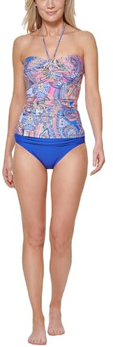 Tommy Hilfiger Printed Comfortable Halter Tankini Top Parte Superiore di Costume Tankini Donna (Pacco da 1)