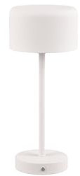 lightling LED Tischlampe Julien, Akku Design Tischleuchte aufladbar via USB-C inkl. Ladekabel, kabellose Leuchte Indoor IP20, per Touch dimmbar, Ø 12 cm, Höhe 30 cm, Metall, 1,5W, weiß matt