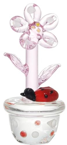 Shitafe Decoración de Flores de Cristal, Figuras de Flores de | Adorno Floral del día de San Valentín,Miniaturas de, Adorno Floral para el día de San Valentín, minimacetas de Flores pequeñas,