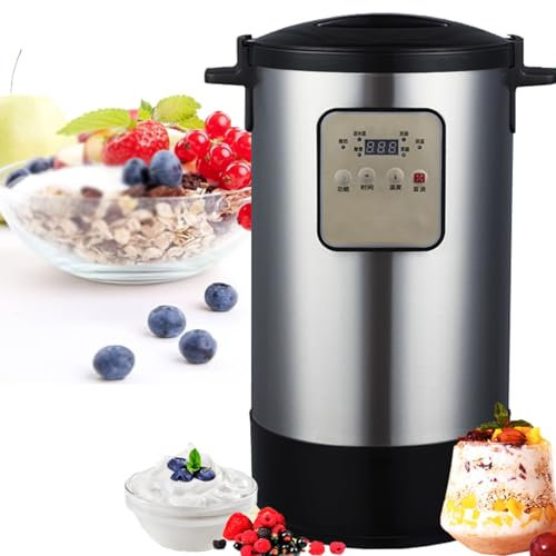 Kurapaz Automatische Joghurt-Natto-Maschine, 12 l/18 l, Joghurtbereiter mit Edelstahlbehälter, intelligenter Zeit- und Temperaturregelung – für den gewerblichen Einsatz in der Hausbar(18L)
