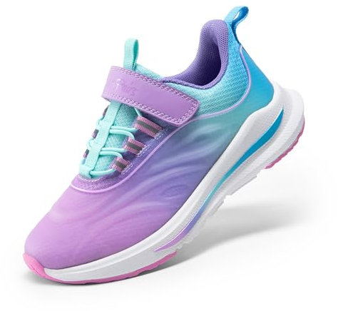 DREAM PAIRS Unsex Kinder Sneaker verschleißfest Wasserfest Turnschuhe Mädchen Jungen Sportschuhe mit Klettverschluss Laufschuhe,Size 33.5,Heisses Rosa/Blau,SDRS2335K