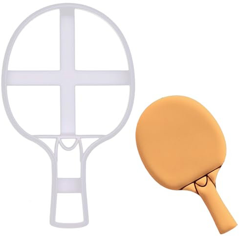 BAKERLOGY Tischtennisschläger Ausstechform (Tischtennis) - Detailliertes Keksausstecher-Design zum Backen und Basteln, ideal für Fondant, Teig, Ton