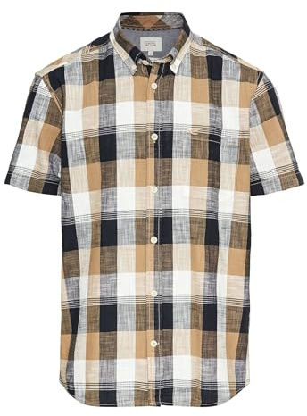 camel active Herren Kurzarm Hemd aus Baumwolle