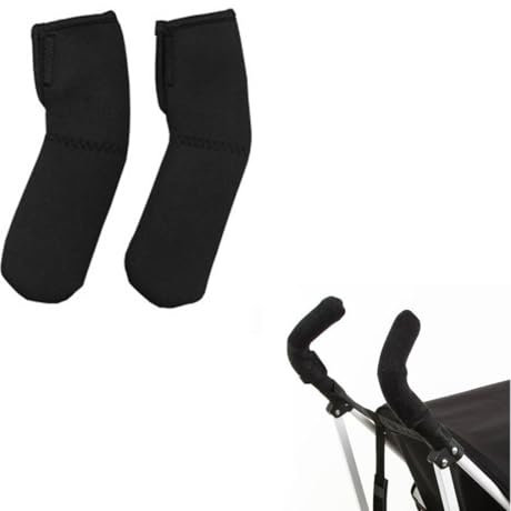 EUYRVAW 2 Stück Kinderwagen Griffbezug Schwarz,handlebar cover, Universal Kinderwagen Buggy Zubehör,Griffbezug Abdeckungen für Kinderwagen Buggy Zubehör Staubdicht Schwarz