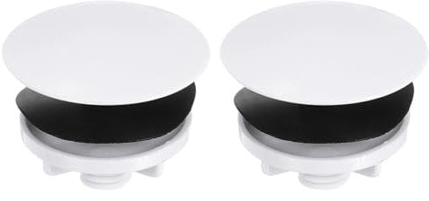 Sourcing Map 2 Pcs Kitchen Sink Hole Cover, 2 Inch Faucet Hole Cover, Stainless Steel & Plastic, White