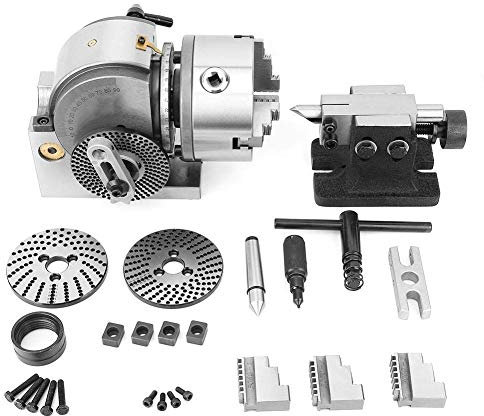 BS-0 Kit testa divisoria CNC Mill Semi Universale Precisione 3Jaw 5 Mandrino Contropunta Piastra Divisoria Set Professionale Fresatrice Accessori Rotanti Mandrino Trapano