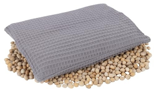 Aminata Balance Kirschkernkissen Nacken Schulter Rücken & Bauch | 20x25 cm | Wärmekissen Kirschkerne | Bezug abnehmbar aus Baumwolle | Männer & Frauen | grau