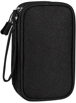 PAPOEEA Bolsa Cables de Viaje, Organizador de Cables, 3 Capas Bolsa Cables Organizador Estuche de Electrónicos Accesorios Cable Organizer Bag para Cable USB, Powerbank, Tarjetas de Memoria Negro