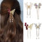 FFWTPY 4 Pezzi Fermagli per Capelli a Forma di Farfalla con Nappa Clip in Metallo e Perle con Fiori Piccoli Accessori Eleganti per Donne e Ragazze