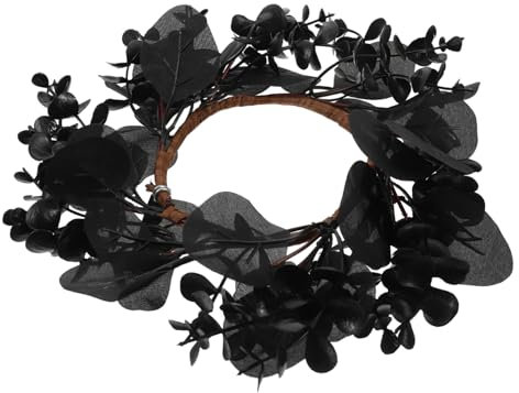Halloween Türkranz Schwarzer Blumenkranz mit Kürbis für Wand Geschenkideen