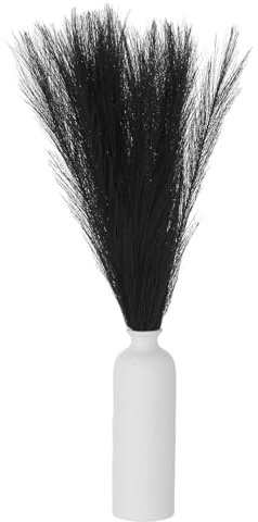QUARKZMAN 30PCS Erba Pampas Finta Decorativa, 24/61cm Steli Di Erba Morbida Finta Fiori Secchi Per Decorazione Casa Matrimonio Vaso, Nero
