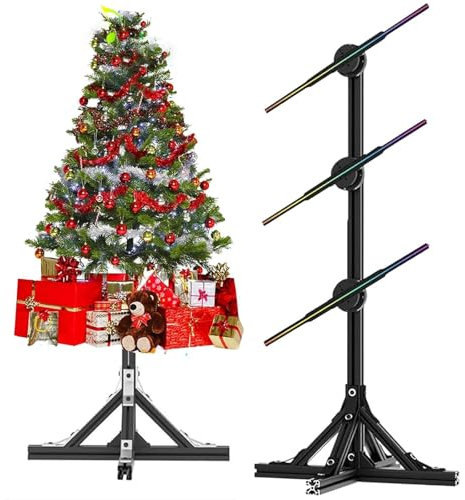 CFDZCP Ventilatore Olografico 3D, Proiettore Olografico 3D WiFi 1X3 A LED con Telecomando E Bluetooth, Proiettore Olografico for Albero di Natale, Luminosità Regolabile