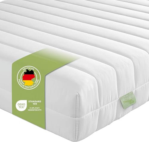 DREAMSTAR Simple Flex Duo I ergonomische 7-Zonen Kaltschaummatratze I Rollmatratze 12 cm hoch I Öko-Tex Zertifiziert I Härtegrad 2 und 3 (H2 & H3) I 140 x 200 cm