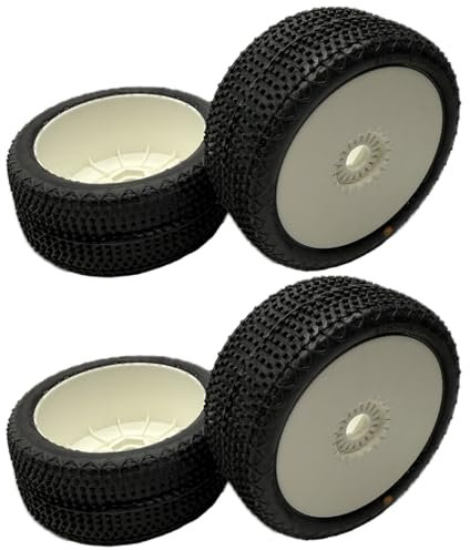 Pneumatico 6mik RAPID su bordo bianco ULTRA gomma 15/25 - Montato e incollato - Buggy TT RC 1/8 - auto radiocomandata - Concorsi - Set di 4 pneumatici