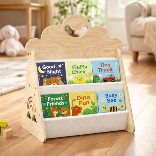 YuLiMirich Bücherregal Kinder Holz, Montessori Bücherregal Bücherkiste Kinder für Leseecke, Kinderbücherregal, Babyzimmer, Kindergarten & Klassenzimmer Kinderzimmer Bücherregale